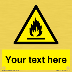 Custom flammable sign